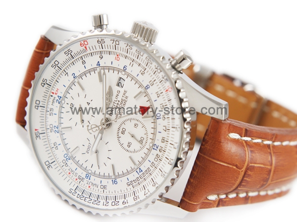 Breitling Navitimer Silver Case White Dial For Men