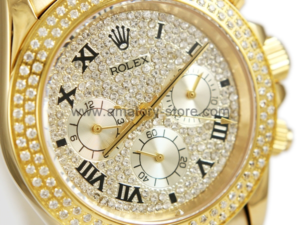 Rolex Daytona Gold Case Diamonds Dial For Men