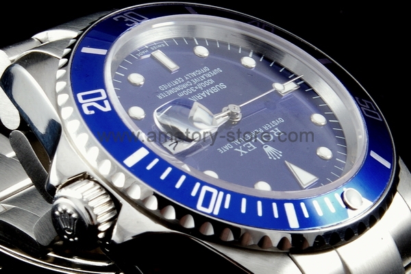 Rolex Submariner Silver Case Blue Dial For Men