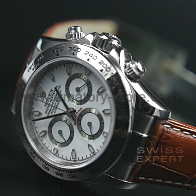 Rolex Daytona Silver Case White Dial For Men