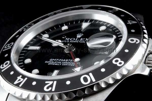 Rolex GMT-Master II Silver Case Black Dial For Men