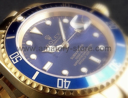 Rolex Submariner Gold Case Blue Dial For Men