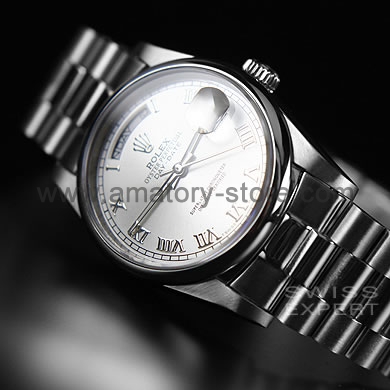 Rolex Day-Date Silver Case Silver Dial For Men