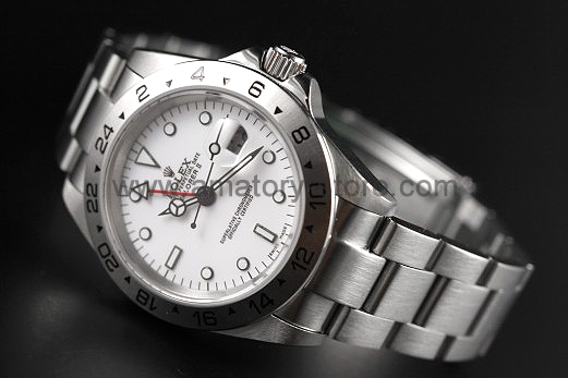 Rolex Explorer II Silver Case White Dial For Men