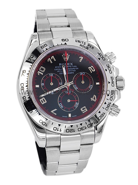 Rolex Daytona Silver Case Black Dial For Men