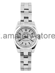 Rolex Date-Just Silver Case Silver Dial For Women