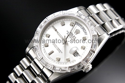 Rolex Day-Date Silver Case Silver Dial For Men