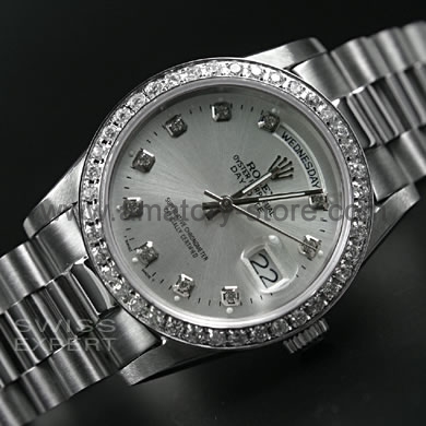 Rolex Day-Date Silver Case Silver Dial For Men