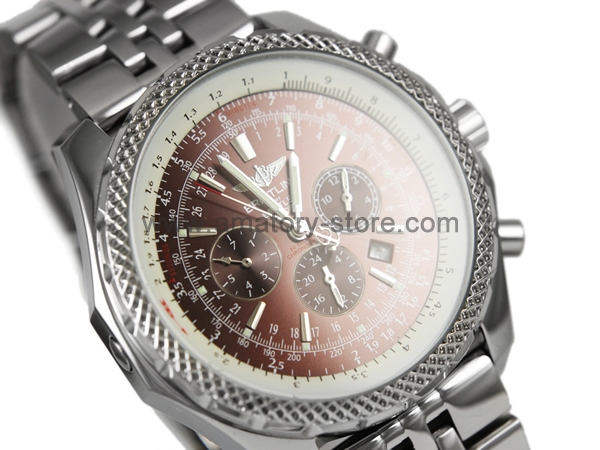 Breitling Bentley Motors Silver Case Brown Dial For Men