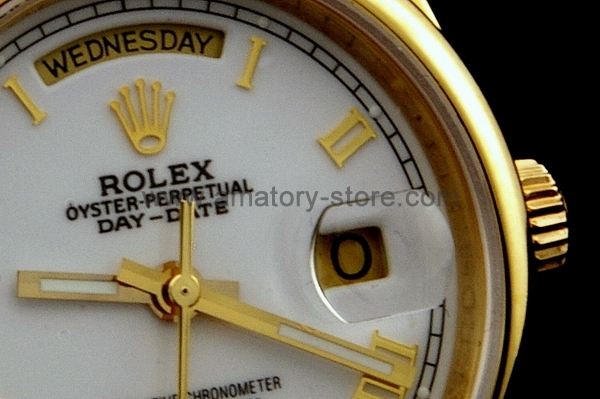 Rolex Day-Date Gold Case White Dial For Men