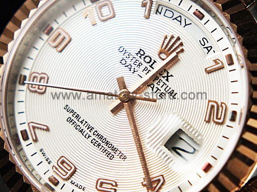 Rolex Day-Date Silver Case Mother Of Pearl White Dial For Men