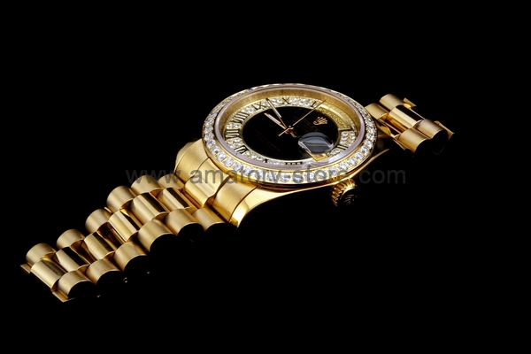 Rolex Day-Date Gold Case Diamonds Dial For Men