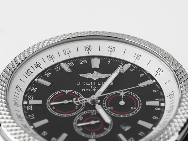 Breitling Bentley Motors Silver Case Black Dial For Men