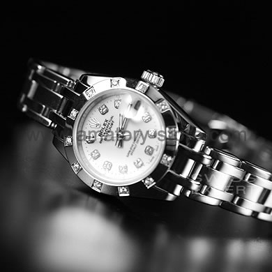 Rolex Date-Just Silver Case White Dial For Women