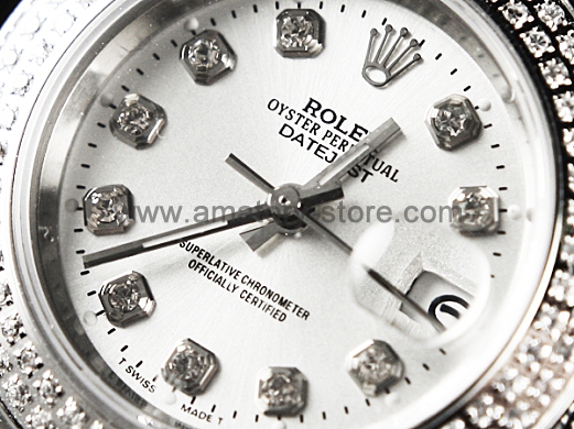 Rolex Date-Just Silver Case White Dial For Women