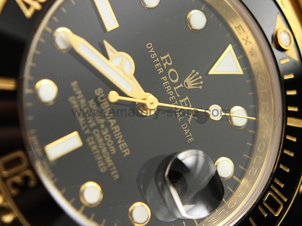 Rolex Submariner Gold Case Black Dial For Men