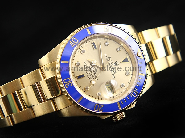 Rolex Submariner Gold Case Gold Dial For Men