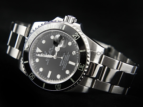 Rolex Submariner Silver Case Black Dial For Men