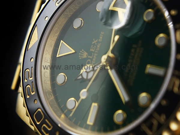 Rolex GMT-Master II Gold Case Green Dial For Men