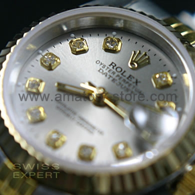 Rolex Date-Just Silver Case Silver Dial For Women