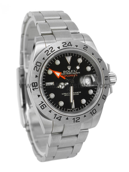 Rolex Explorer II Silver Case Black Dial For Men