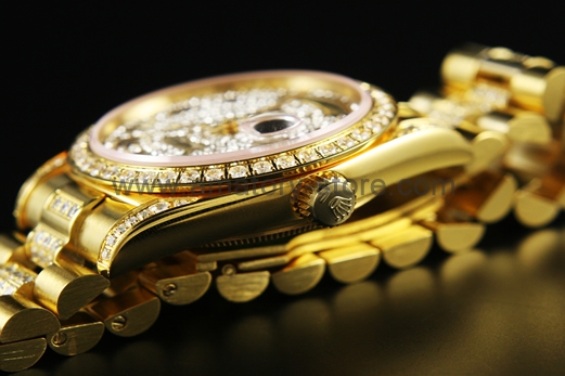 Rolex Day-Date Gold Case Diamonds Dial For Men