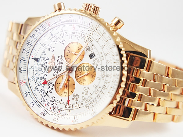 Breitling Navitimer Gold Case White Dial For Men