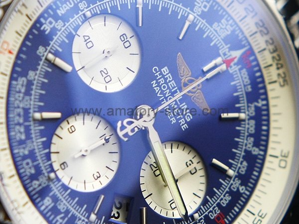 Breitling Navitimer Silver Case Blue Dial For Men