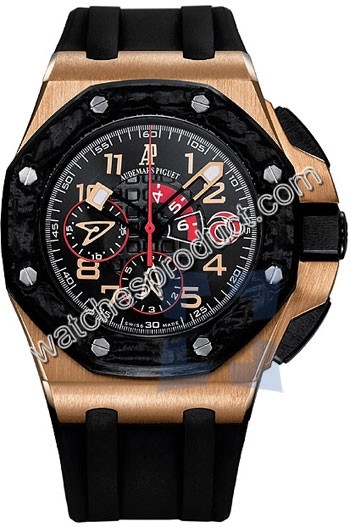 Audemars Piguet Lacquered Black with Mega-tapisserie motif Dial Mens Watch 26062OR.OO.A002CA.01