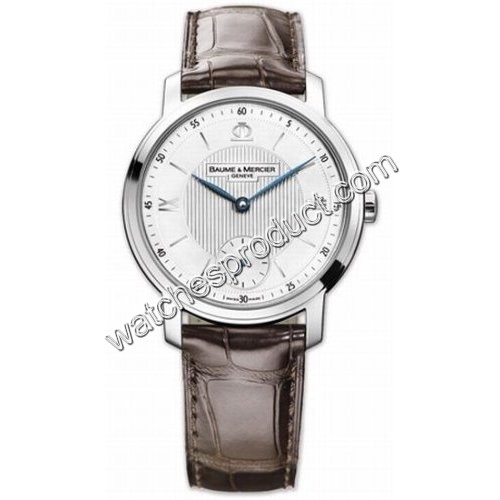 Baume & Mercier Silver Guilloche Dial Mens Watch 8735