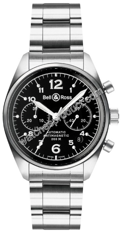 Bell & Ross Black Arabic Dial Mens Watch Black