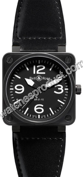 Bell & Ross Black Quarter Arabic Dial Watch BR01-92