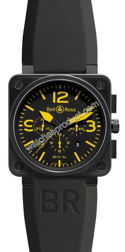 Bell & Ross Black Quarter Arabic Dial Watch BR01-94