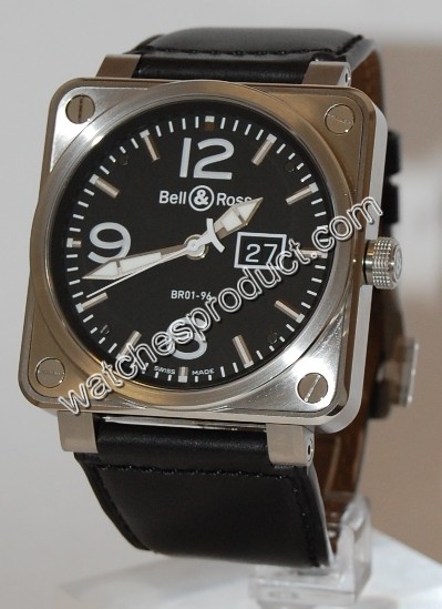 Bell & Ross Black Quarter Arabic Dial Mens Watch BR01-96