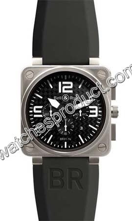 46mm Bell & Ross Mens Watch BR0194T-BLK-SR