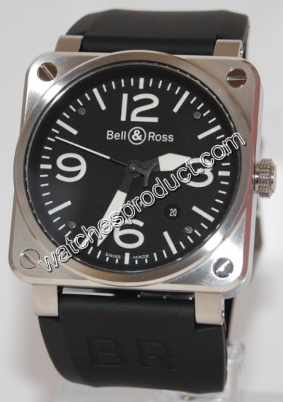 Bell & Ross Black Quarter Arabic Dial Mens Watch BR03-92