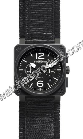 Bell & Ross Automatic Mens Watch BR0394CAR-BLK-SL