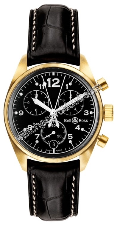 Bell & Ross Mens Gold Black Watch