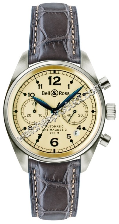 Gents Bell & Ross Mens Watch Gold Ivory