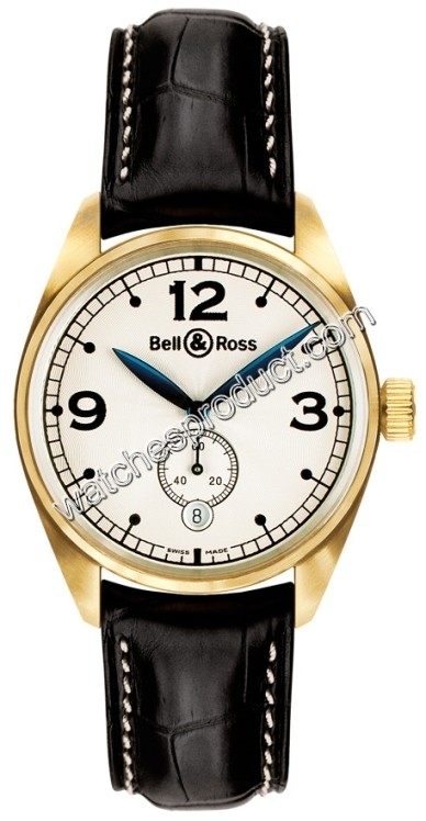 Bell & Ross Automatic Mens Watch Gold Pearl