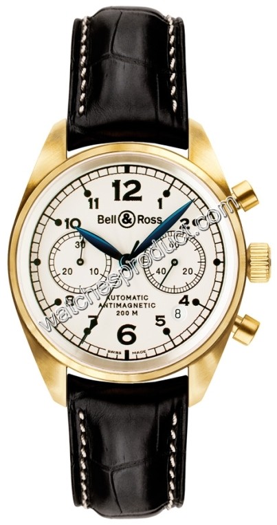 Bell & Ross Mens Gold Pearl Watch