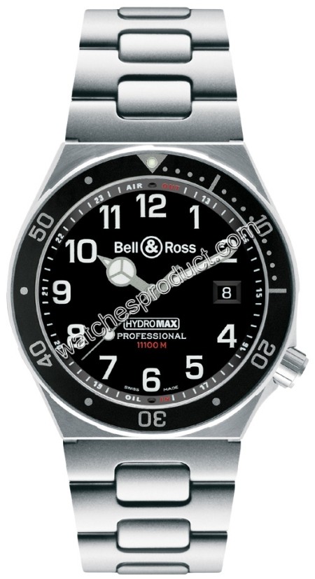 Bell & Ross Black Arabic Dial Mens Watch Hydromax Black