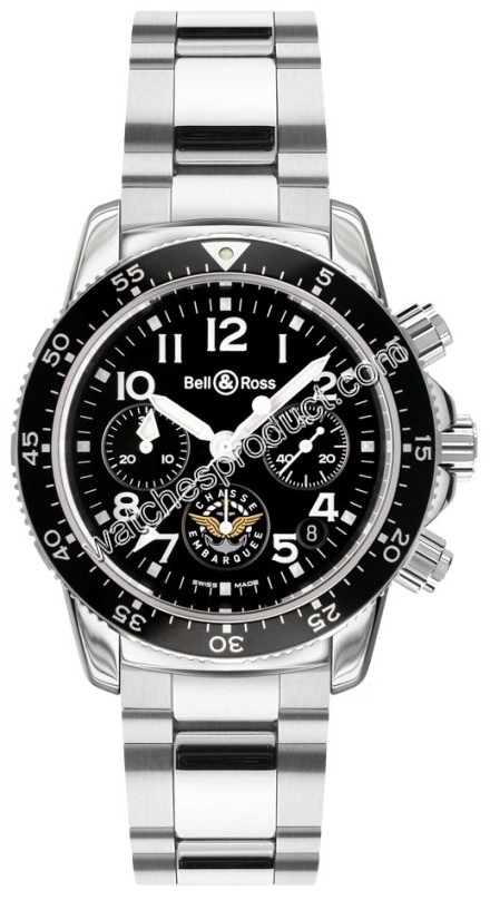 Bell & Ross Black Arabic Dial Mens Watch Type Aeronavale Sapphire