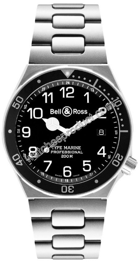 Bell & Ross Type Marine Black Mens Quartz Watch