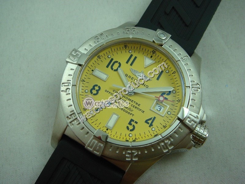 Breitling Yellow Dial Watch 8614