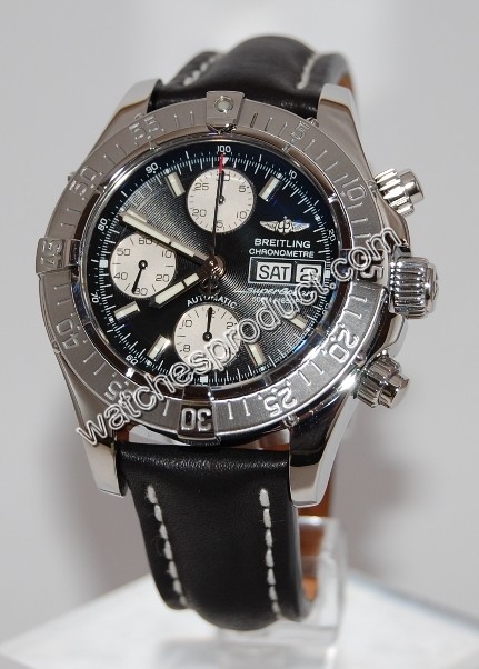 Breitling Black Baton Dial Watch A13340