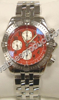 Breitling Red Arabic Dial Watch A13356