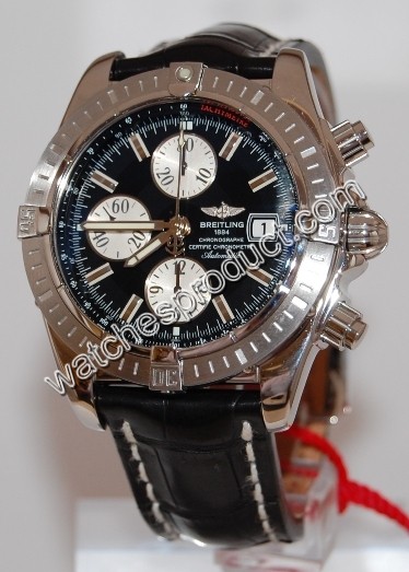 Breitling Black Baton - Silver Sub-Dials Dial Watch A13356