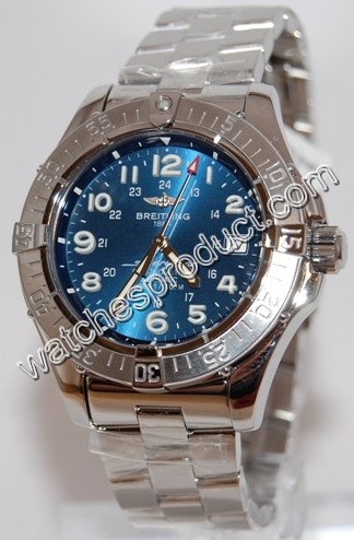 Breitling Blue Arabic Dial Watch A17360