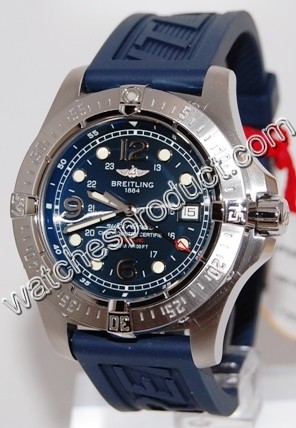 Breitling Blue Quarter Arabic Dial Mens Watch A17390